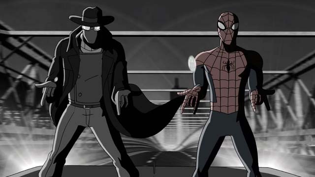Try different styles - details about Spider-man Noir cosplay costume